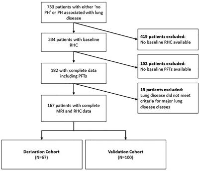 Non-invasive detection of severe PH in lung disease using magnetic resonance imaging